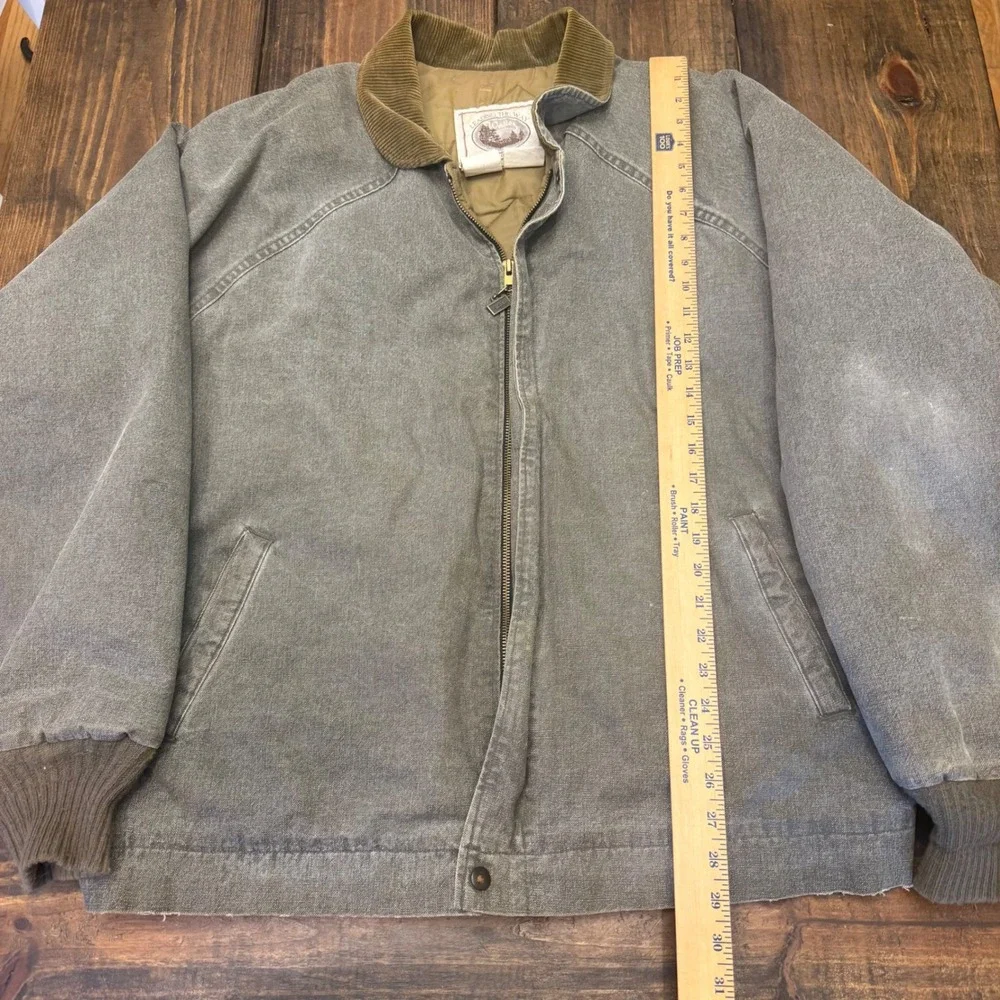 Walls Outdoors Vintage Bomber Jacket Mens 2XL Gray Cotton Canvas Quilted USA